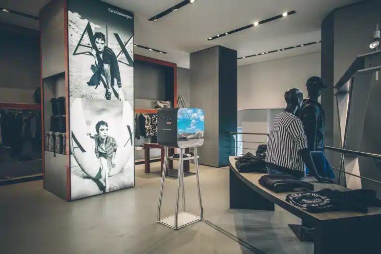 Photo booth installed in a fashion retail store