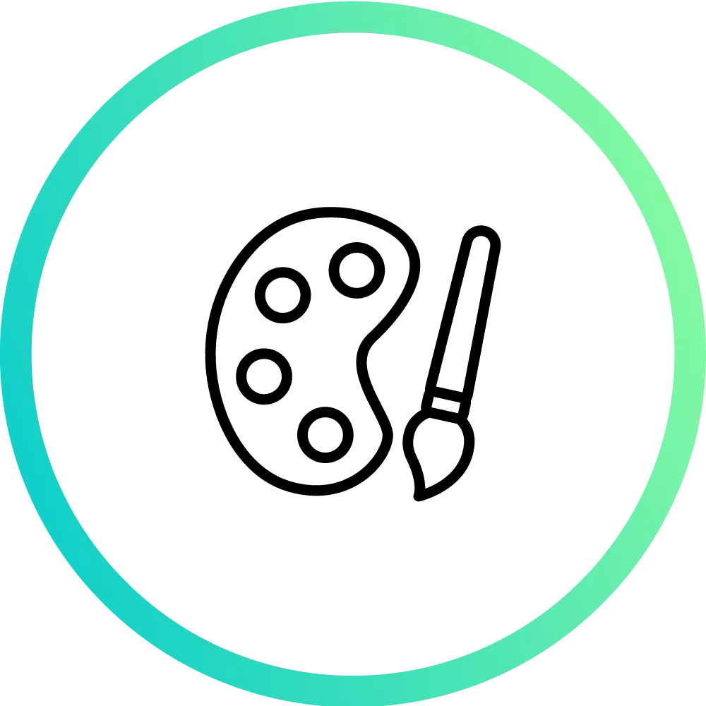 Icono para la personalización de la marca y los fondos virtuales.