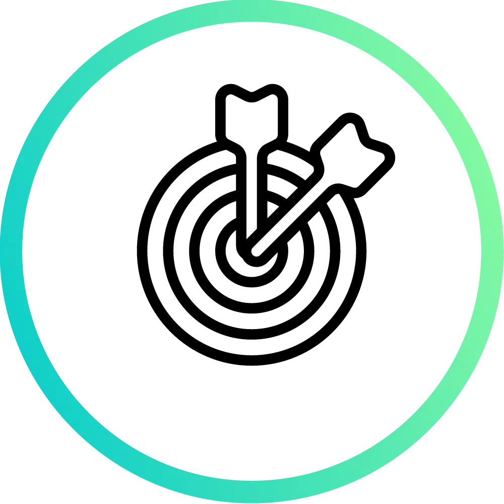 Icono relacionado con la recopilación de datos de marketing y la segmentación.