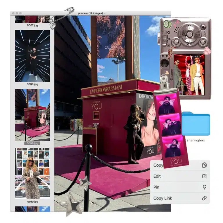 Emporio Armani branded photo booth activation